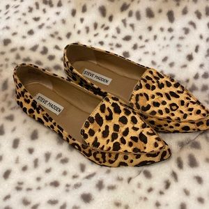 Steve Madden Womens Shoes Featherl Leopard Pointed Flat Size 6 US